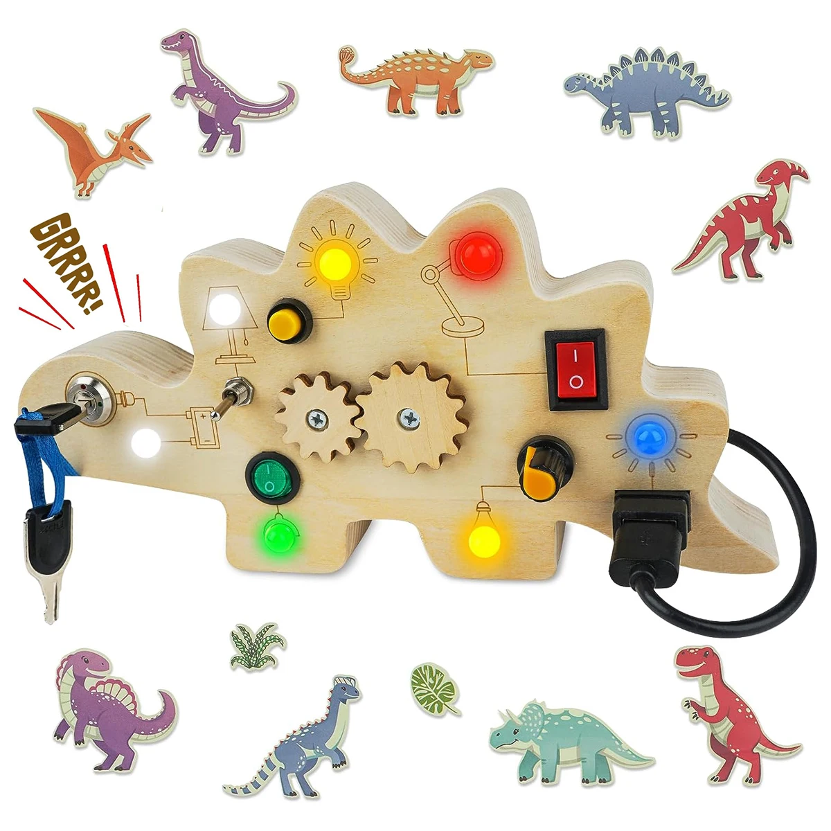 BowLift | Ecotoys DinoSpark | Montessori LED Playboard - Educational Baby Toy