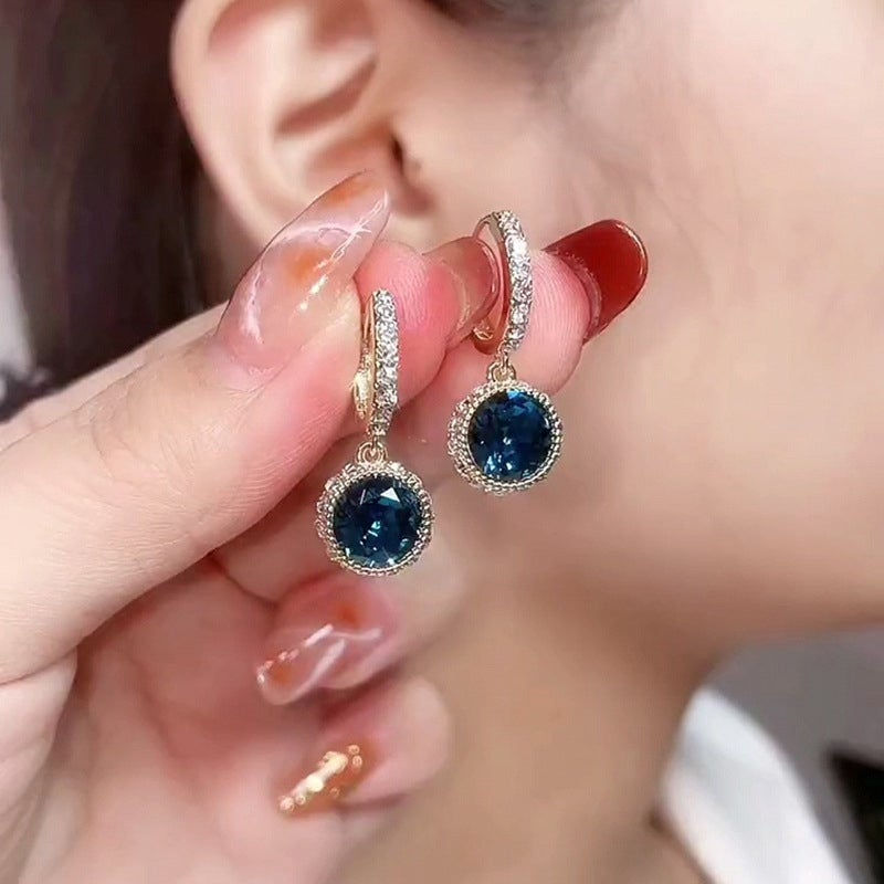 BowLift | Blue Crystal Earrings, 1 Pair