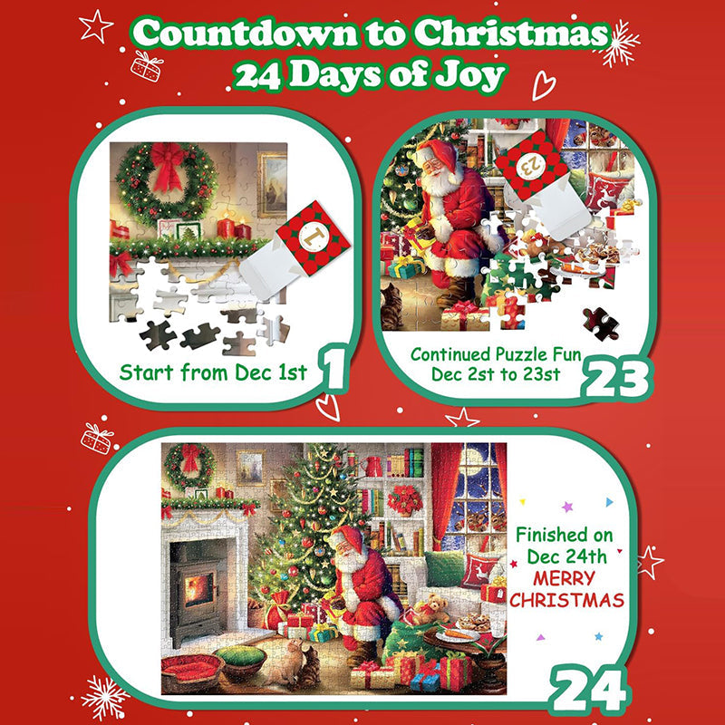BowLift | 1000PCS Christmas Jigsaw Puzzles Advent Calendar - Christmas Gift