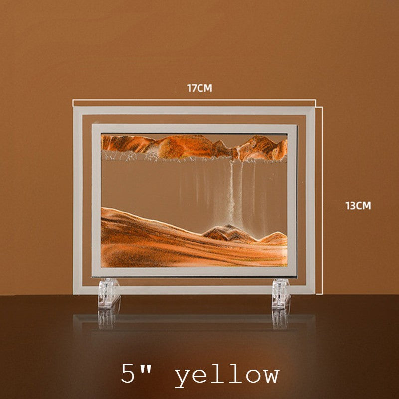 BowLift | Dynamic Glass Framed Moving Sand Nature Landscape, for Desktop, Home, Office, Decor