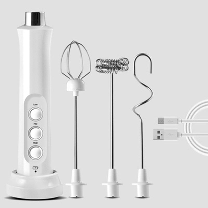 BowLift | Rechargeable Handheld Milk Frother, with 3 Speed & 3 Interchangeable Heads for Latte, Bulletproof Coffee, Protein Shake & More
