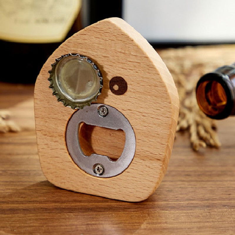BowLift | Iron-shape Wood Bottle Opener with Magnetic Bottle Cap Collector