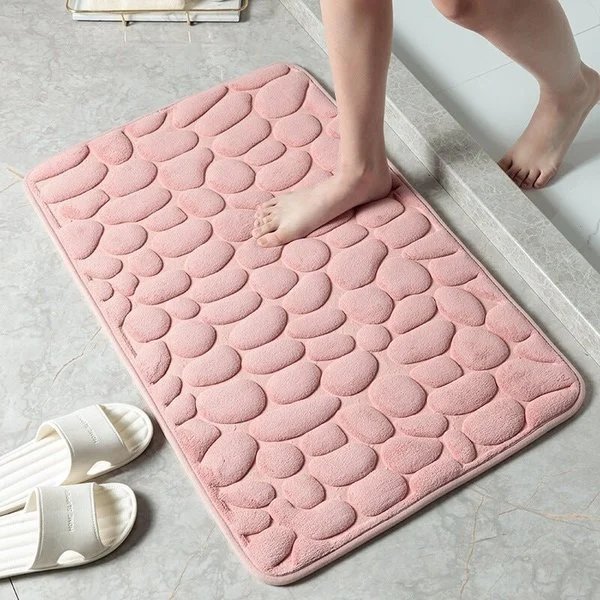 BowLift | Cobblestone Embossed Bathroom Bath Mat