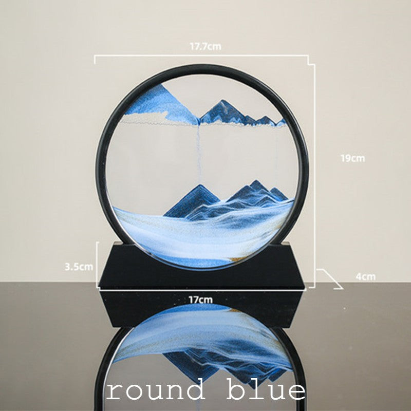 BowLift | Dynamic Glass Framed Moving Sand Nature Landscape, for Desktop, Home, Office, Decor