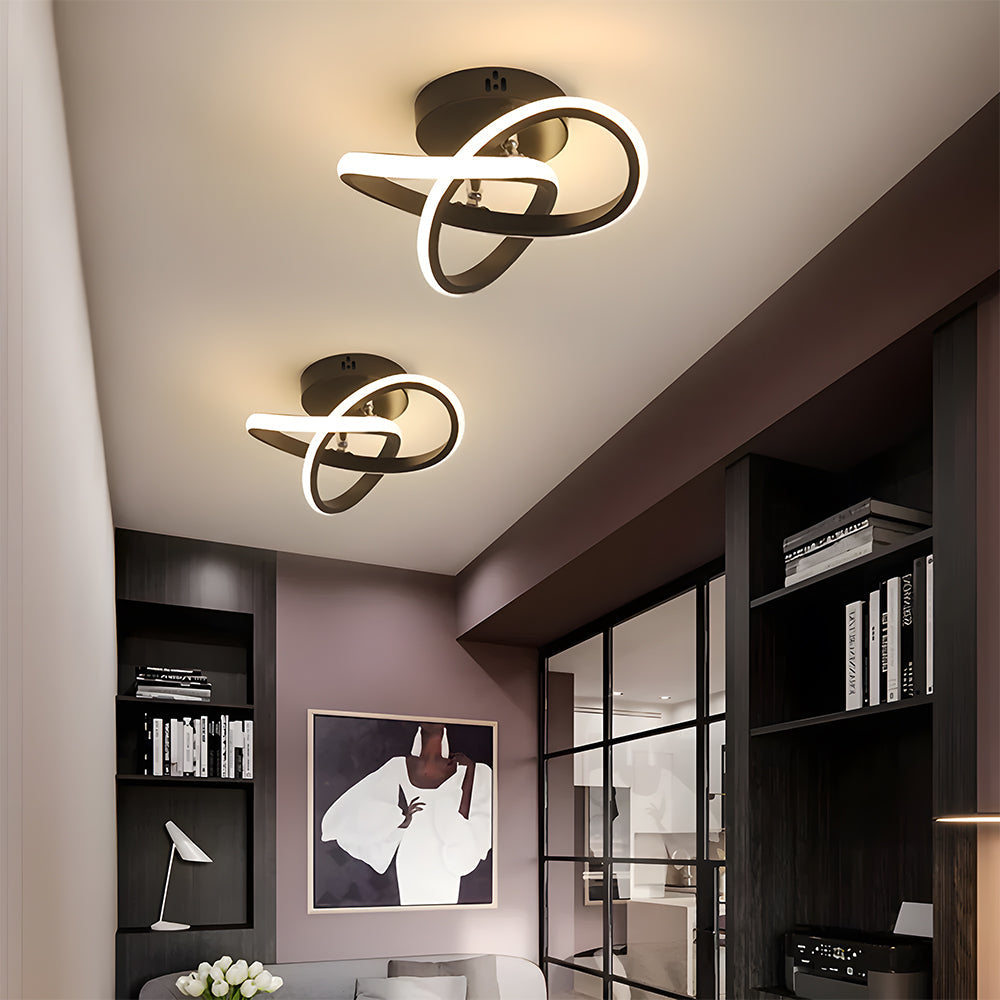 BowLift | Ceiling Light with LED Black Metal Frame