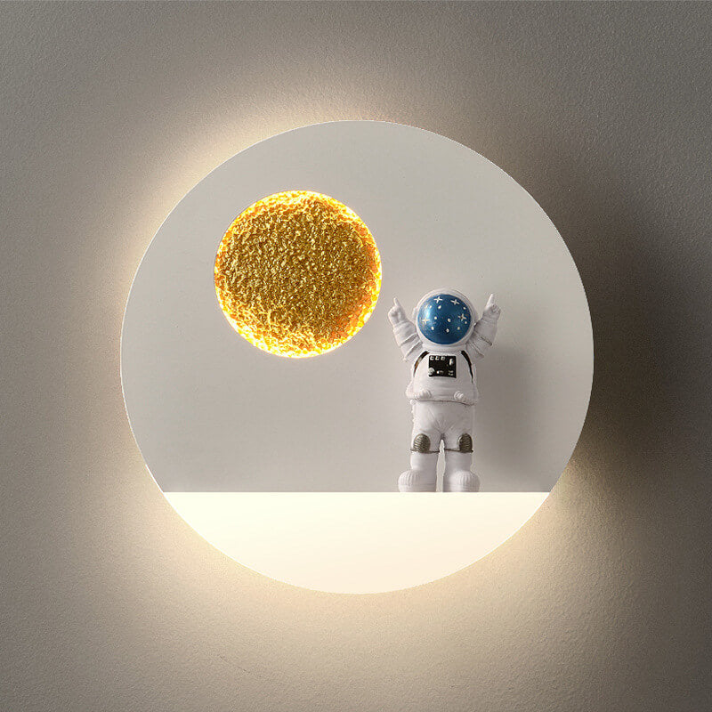 BowLift | Contemporary Creative Iron Resin Round Astronaut LED Wall Light Lamp for Bedroom