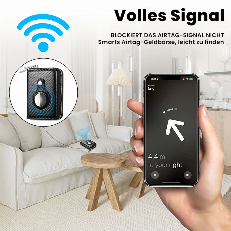 BowLift | Intelligent AirTag-Zip RFID Leather Wallet