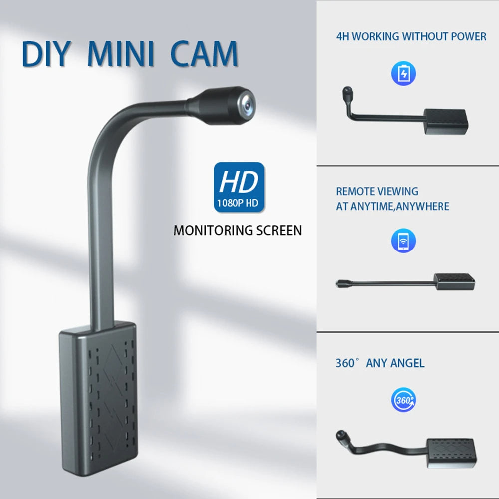 BowLift | Hidden Spy Cam with 360° Foldable Lens - Wireless Mini Camera