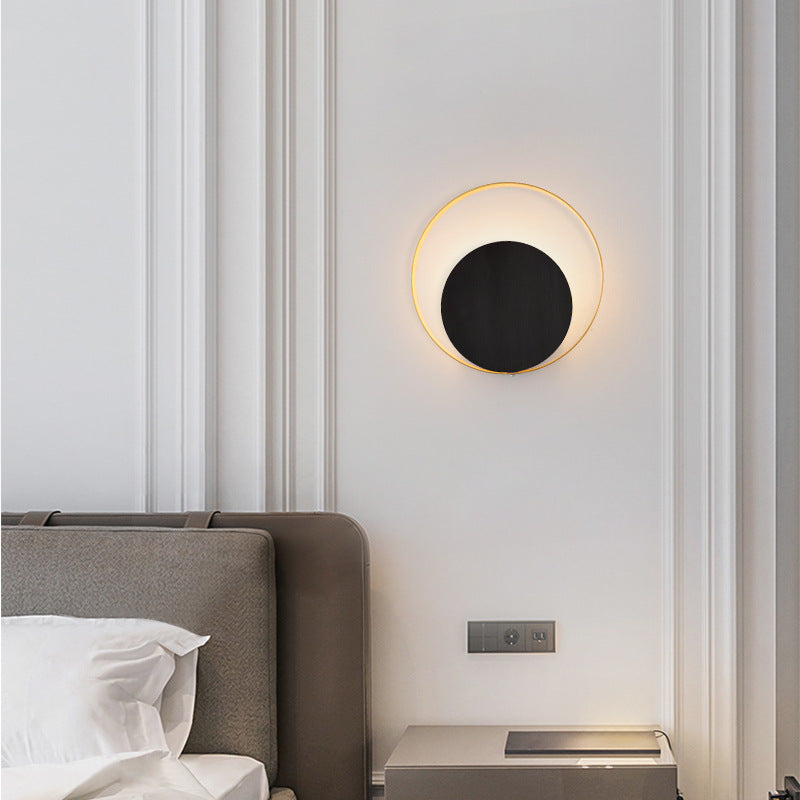 BowLift | Modern Minimalist Iron Circle Ring 1-Light Wall Sconces Lamp For Bedroom