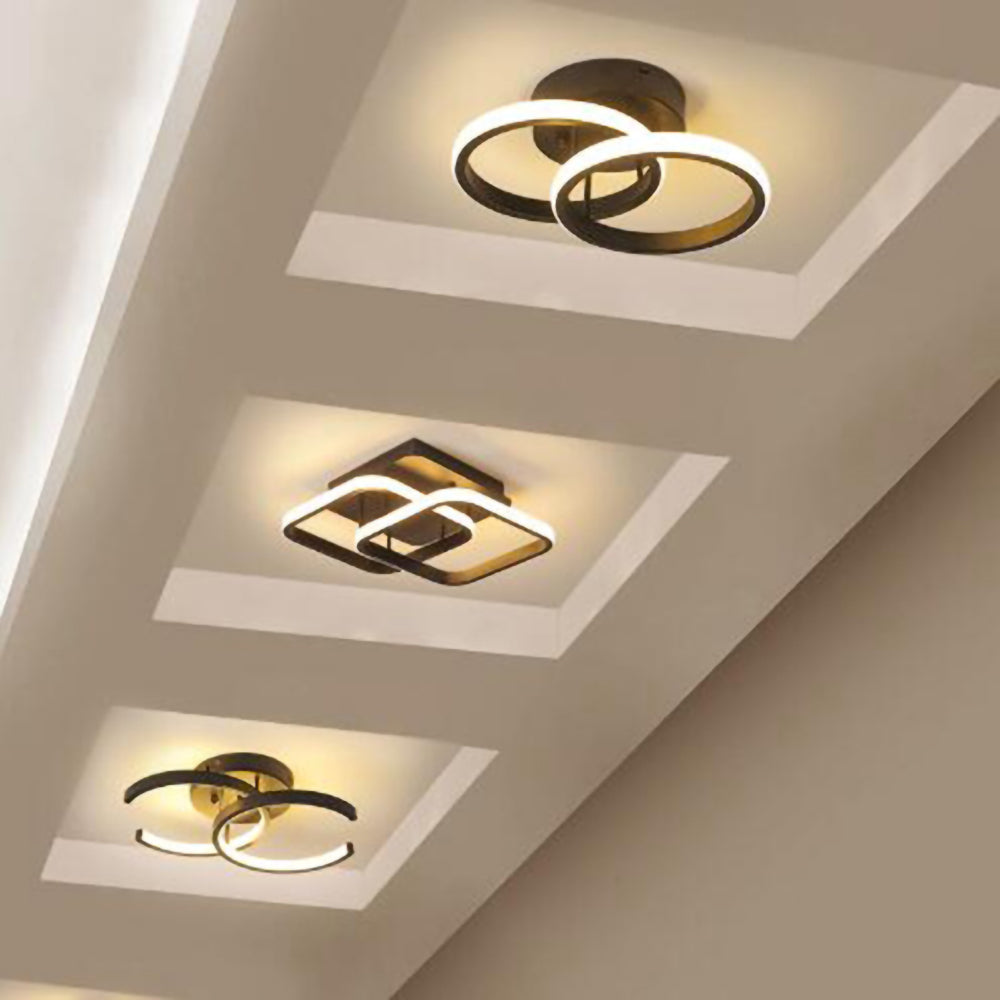 BowLift | Ceiling Light with LED Black Metal Frame