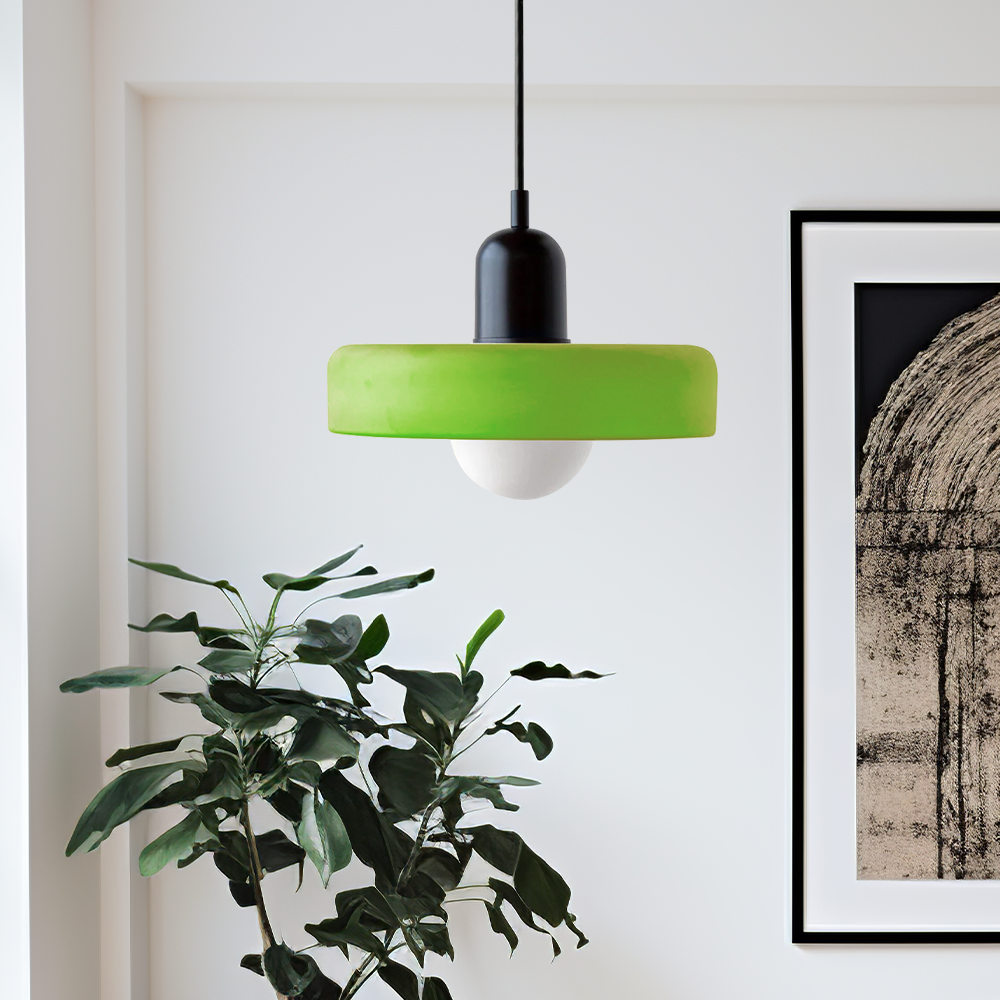 BowLift | Bauhaus Pendant Light | Colored Glass, Adjustable Height & Ideal for Dining Rooms and Modern Interiors