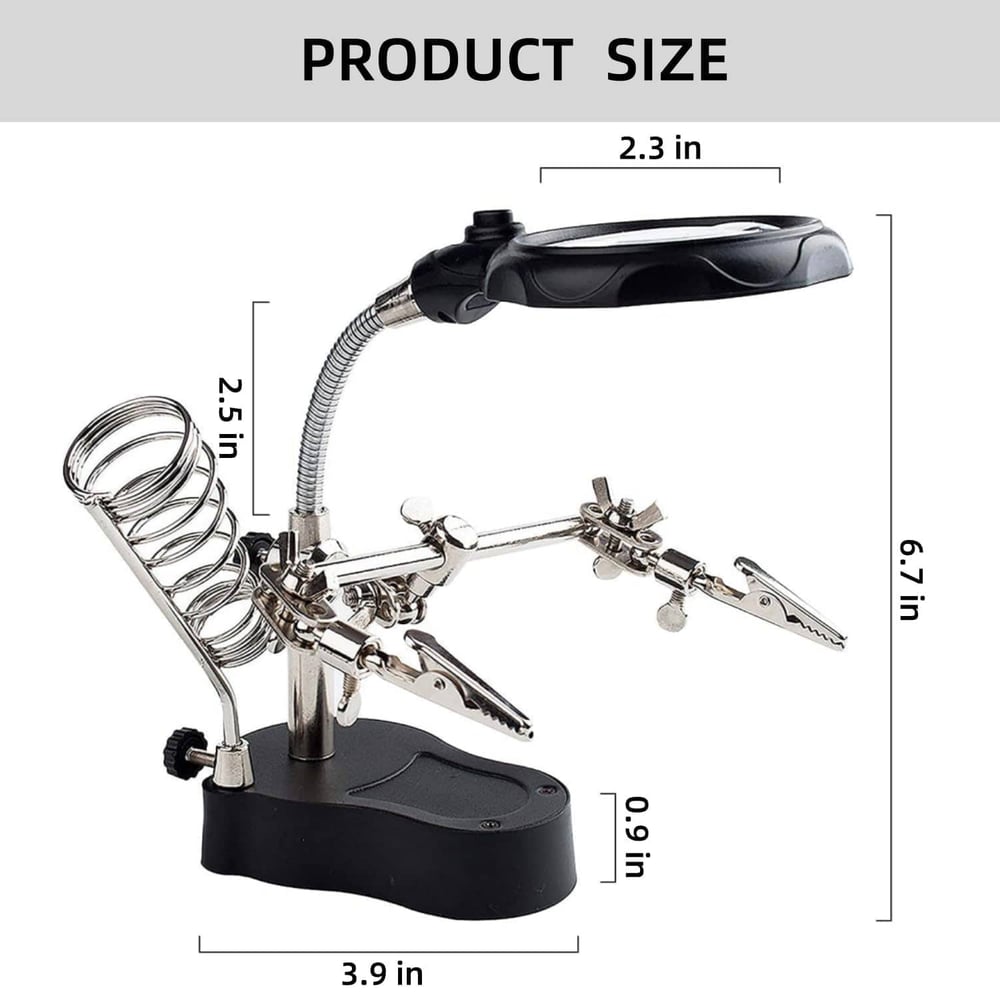 BowLift | LED magnifying soldering station adjustable – For circuit boards, repairs & jewelry