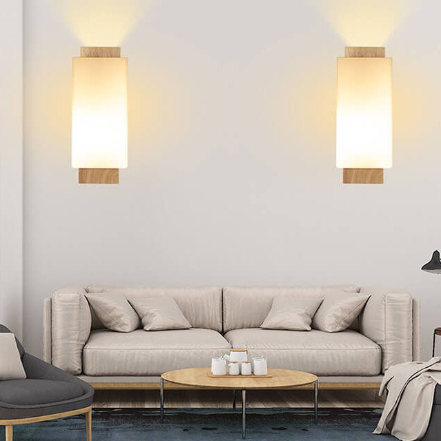 BowLift | Modern minimalist solid wood square glass column 1-light wall sconces lamp