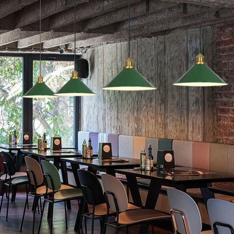 BowLift | RetroDome Industrial Vintage Pendant Light | Green Iron Dome Design | Single Light | Rustic Ceiling Lighting