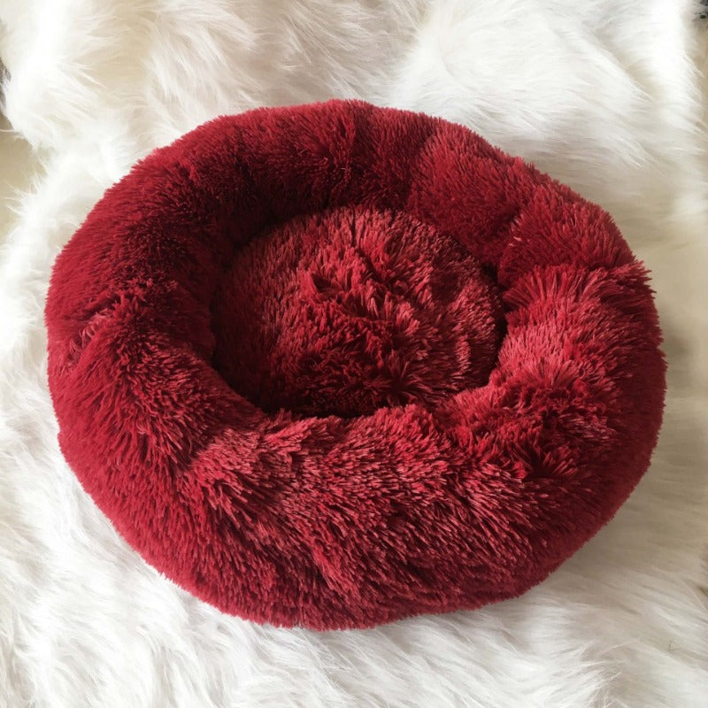 BowLift | Beef Plush Calming Donut Dog Bed for Small to Large Dogs