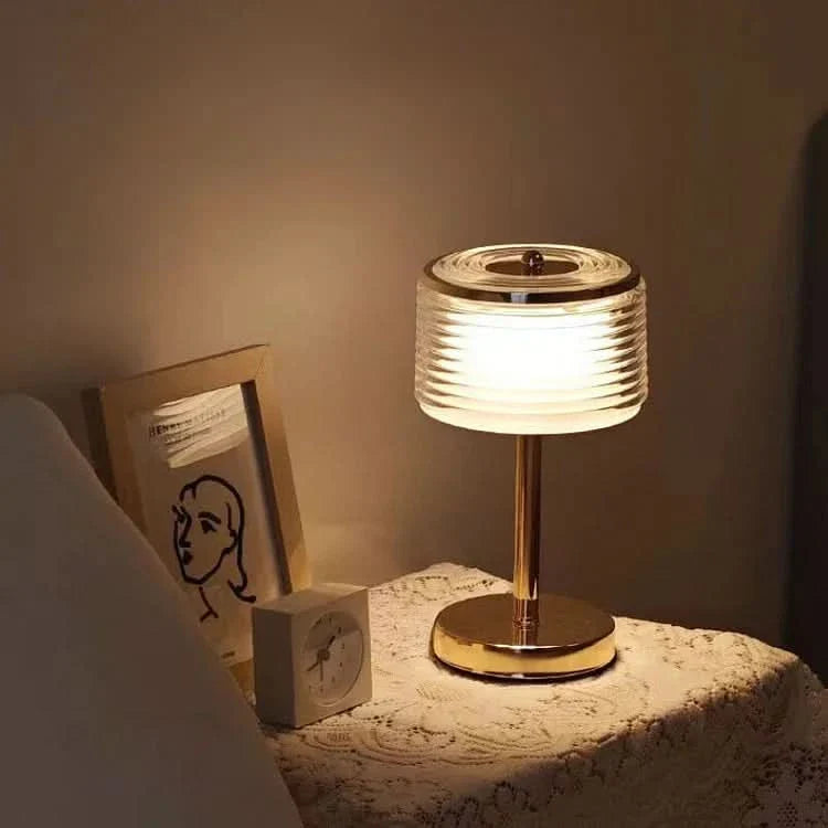 BowLift | LED Ring Table Lamp with Multi-Layer Shade