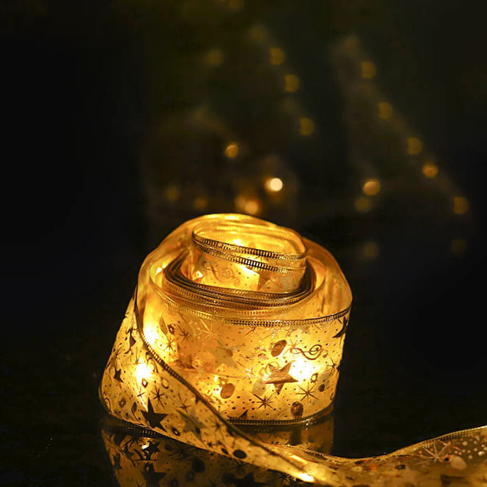 BowLift | Christmas LED Copper Wire Lights Ribbon Lights Bow Tie Ribbon Lights String Props Decorative Lights