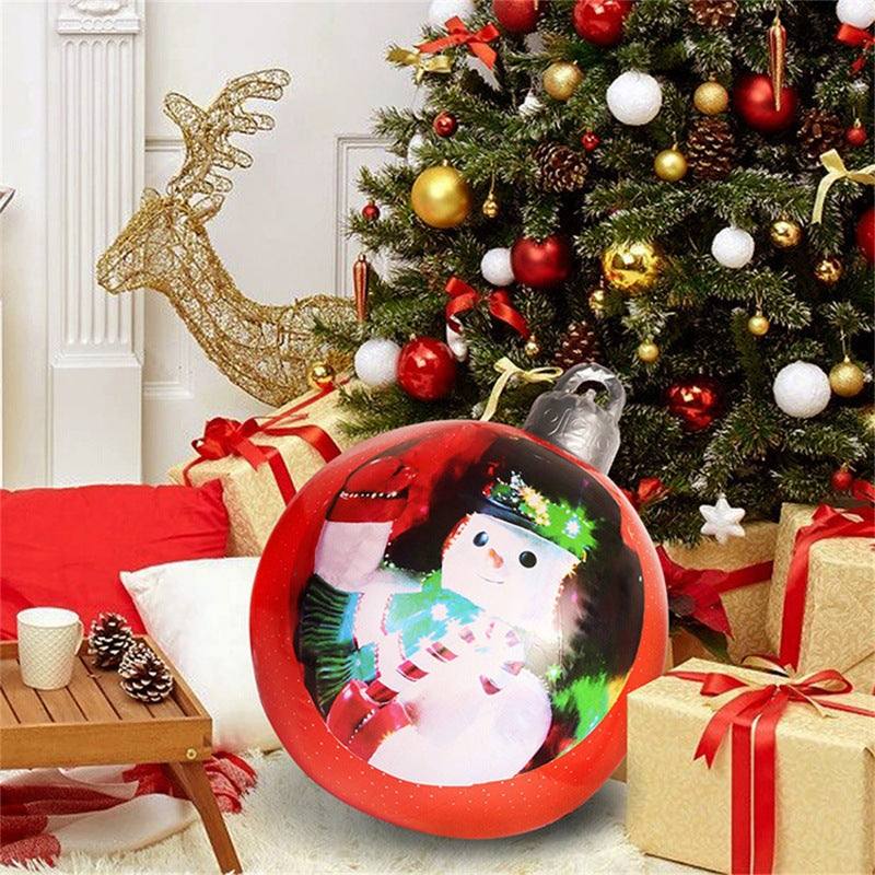 BowLift | Christmas Ornament Ball Outdoor Pvc 60CM Inflatable Decorated Ball PVC Giant Big Large Balls Xmas Tree Decorations Toy Ball