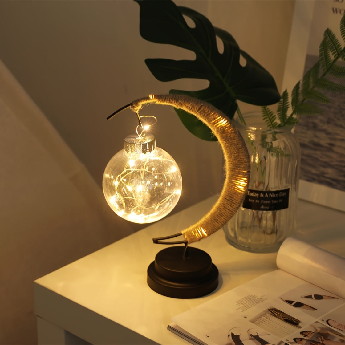 MoonGlow Lamp - Stylish Wrought Iron LED Table Lamp Bowlift