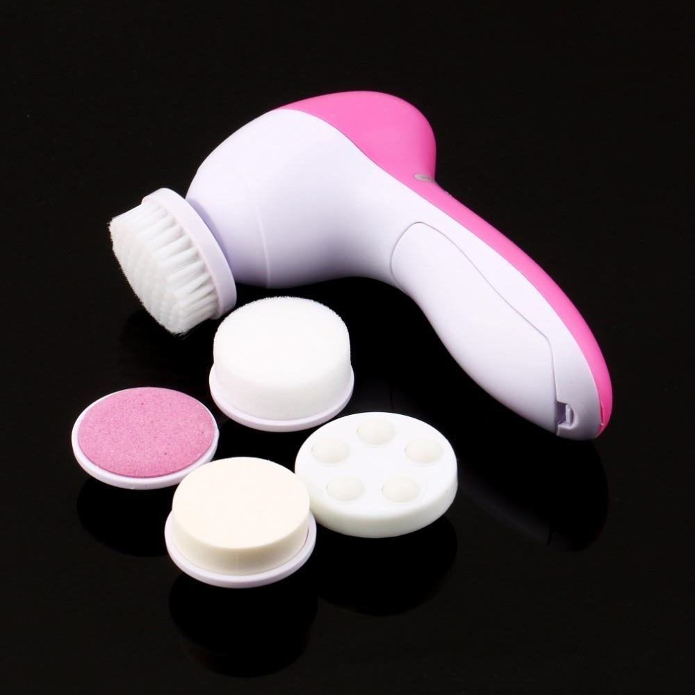 BowLift | 1 Set 5 in 1 Electric Wash Face Machine Facial Pore Cleaner Body Cleaning Massage Mini Skin Beauty Massager Face Washing Brush