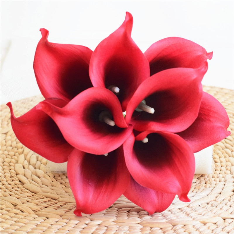 BowLift | 10 marine blue Calla lily PU Real Touch flowers wedding decoration bouquets table decoration artificial flowers home decor