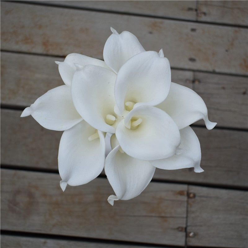 BowLift | 10 marine blue Calla lily PU Real Touch flowers wedding decoration bouquets table decoration artificial flowers home decor
