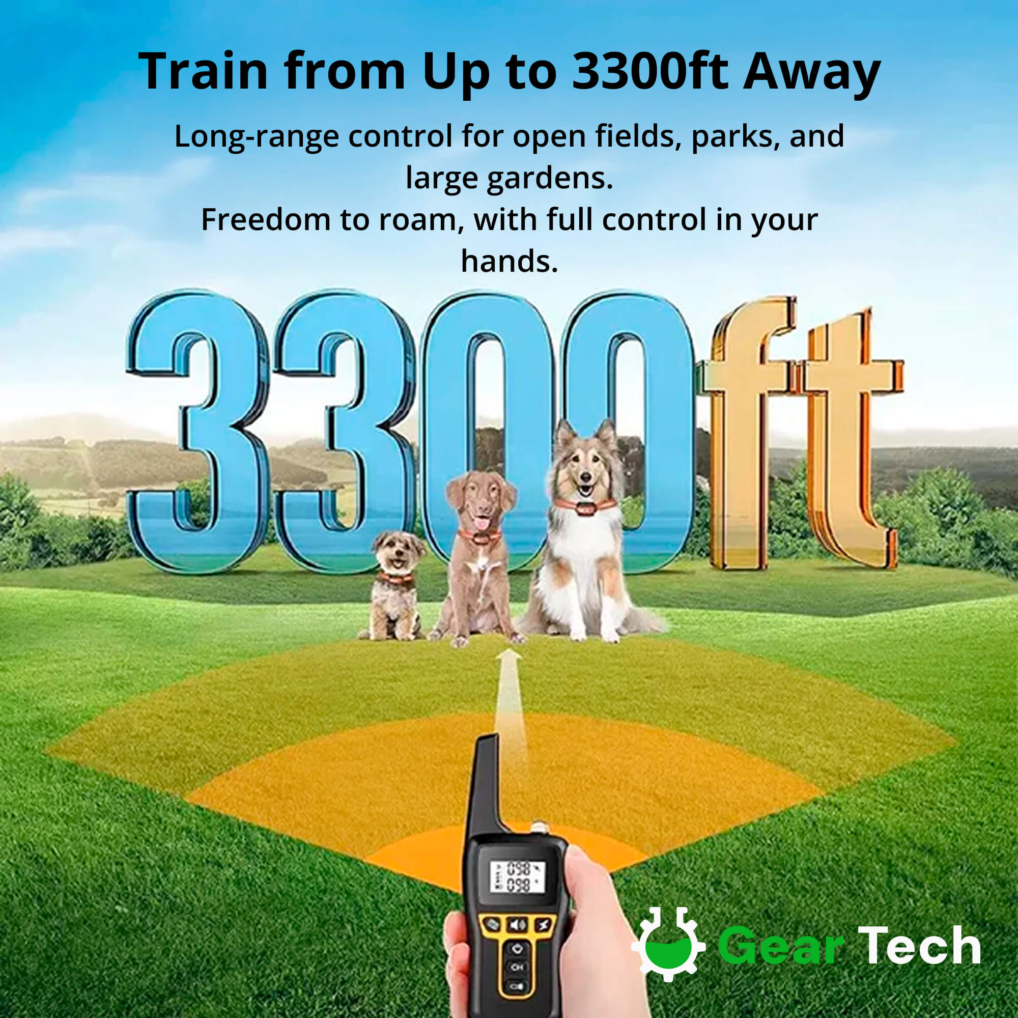 BowLift | 1000m Waterproof Dog Training Collar | IP67 Submersible Receiver | 100-Level Vibration & Static Pulse Modulation | 60-Day Lithium-Polymer Battery | High-Tensile Reflective Nylon
