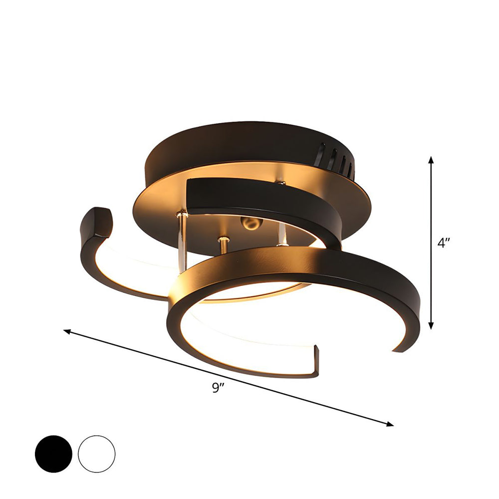 BowLift | Ceiling Light with LED Black Metal Frame
