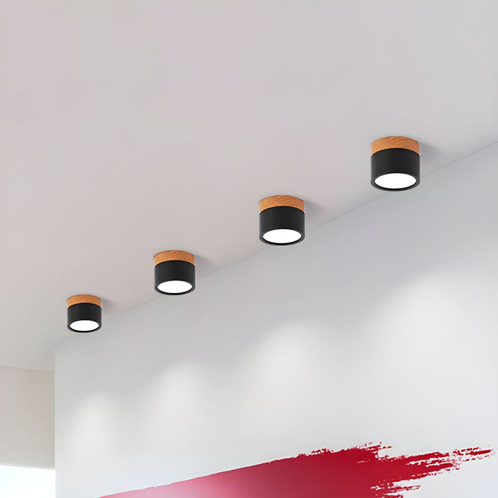 BowLift | Ceiling Light with Pink Flush Wood Finish