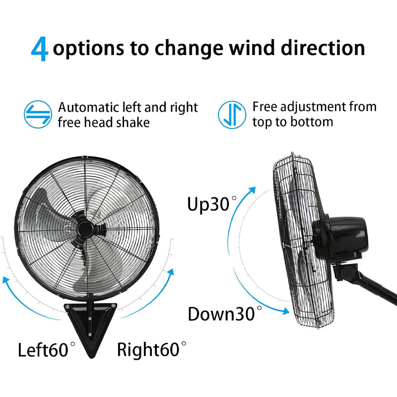 BowLift | 18 Inch Wall Mount Fan High Velocity 3-Speed Wall Fan 5500 CFM Industrial Outdoor Wall Fan