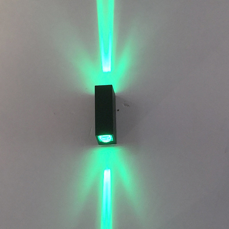 BowLift | Minimalistic LED 2-sided Wall Lamp Black Rectangular Wall Lighting with Metal Shade, Blue/Purple/Yellow Light