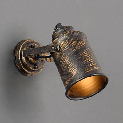 BowLift | Metal cylinder wall lamp vintage rustic 1 light coffee house wall lamp pendant lamp in brass