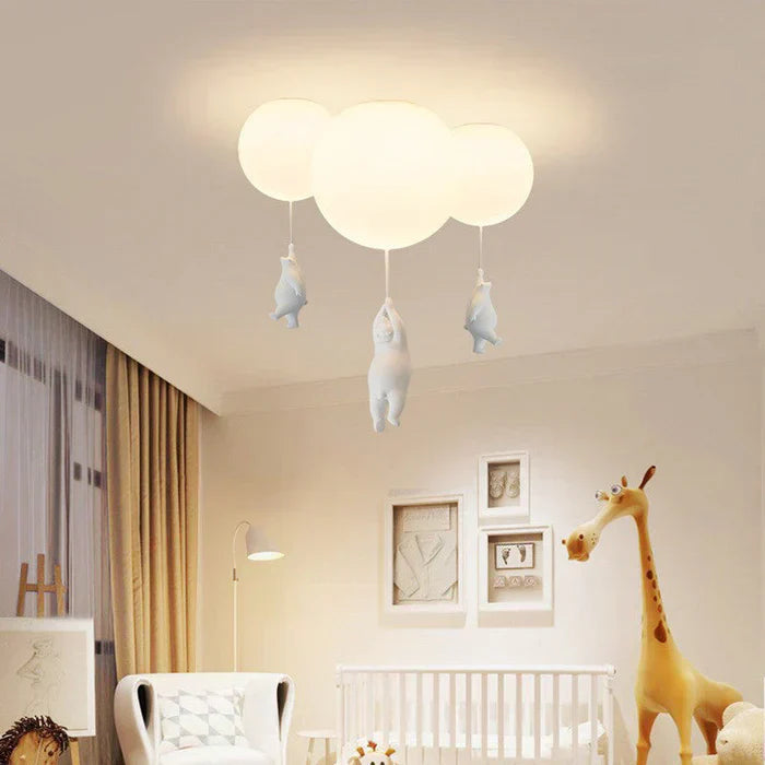 BowLift | CloudBear Kids Ceiling Light – Bear & Balloon LED Pendant Lamp for Nursery and Bedroom Decor