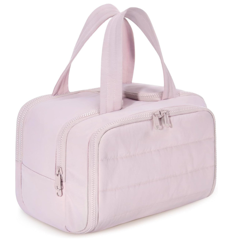 BowLift | Women’s Travel Toiletry Bag | Waterproof Lining | 4 Compartments | Upright Full-Open Design | 11 × 6.3 × 9.4 in