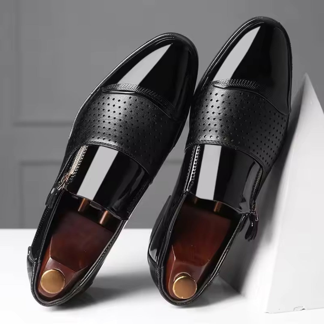 Pointed Toe Dress Shoes with Side Zip