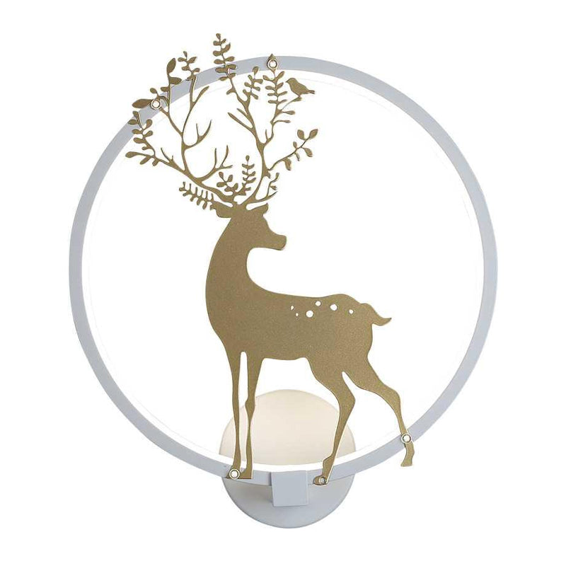 BowLift | Gold Deer Wall Lamp Nordic Acrylic LED Hoop Wall Lighting Ideas for Living Room
