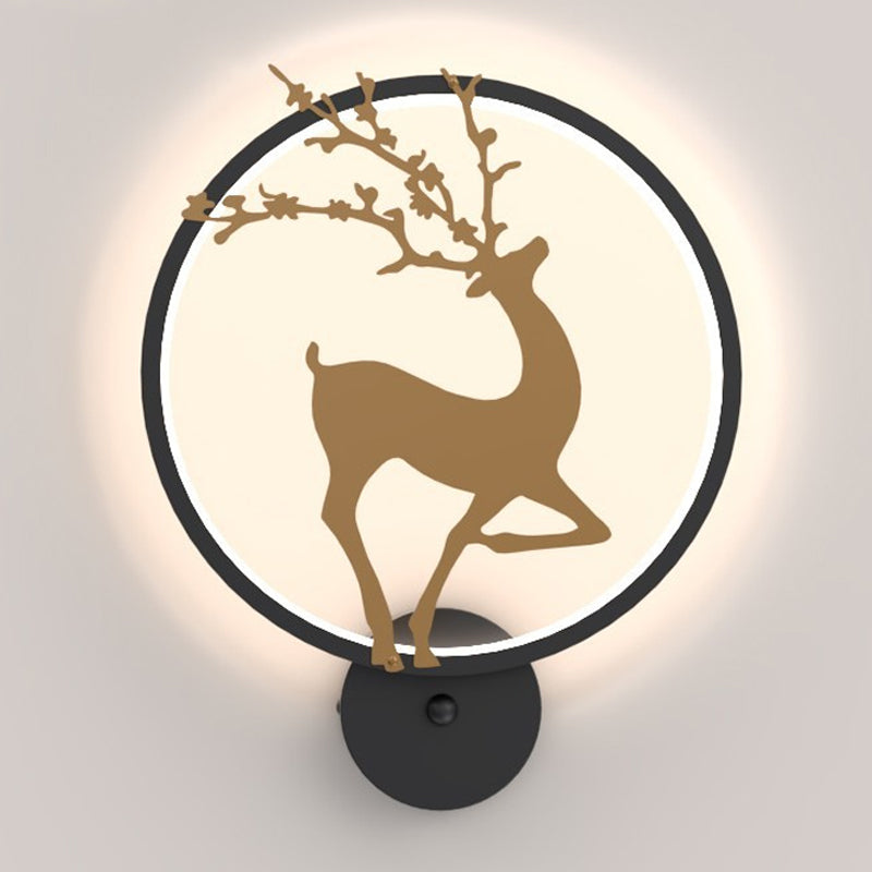 BowLift | Every Mural Light Fixture Nordic Metallic Bedroom LED Wall Mount Lighting with Black Ring