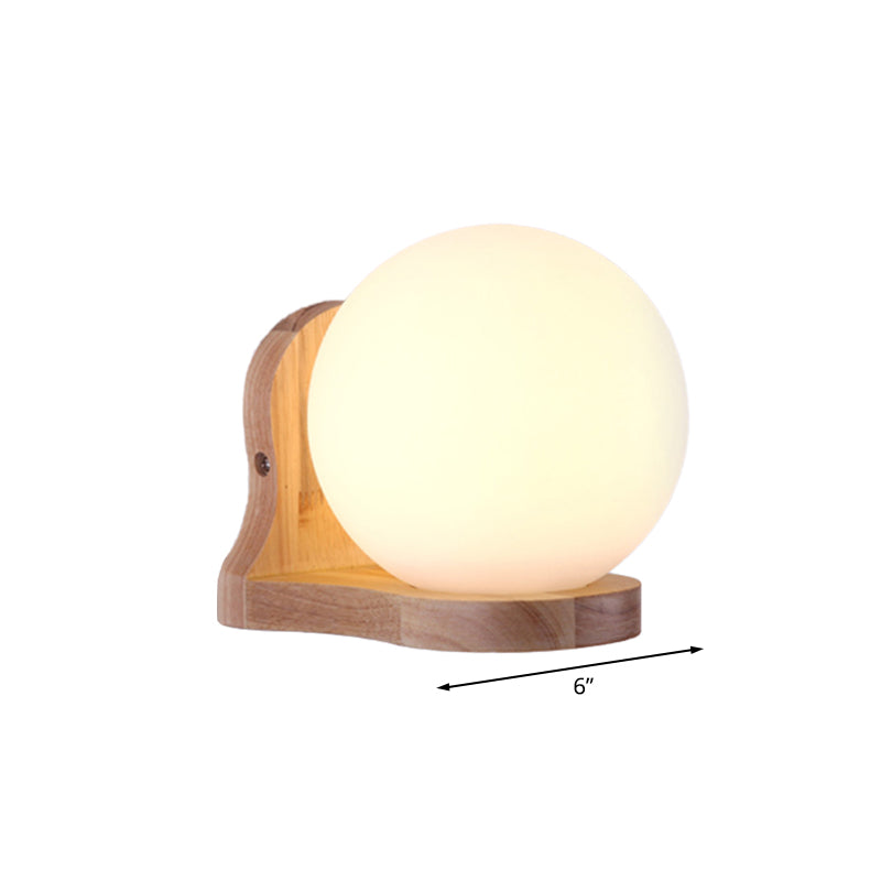 BowLift | Balcony Study Room Ball Wall Painting Lighting Milk Glass 1 Light Simple Style White Wall Lamp