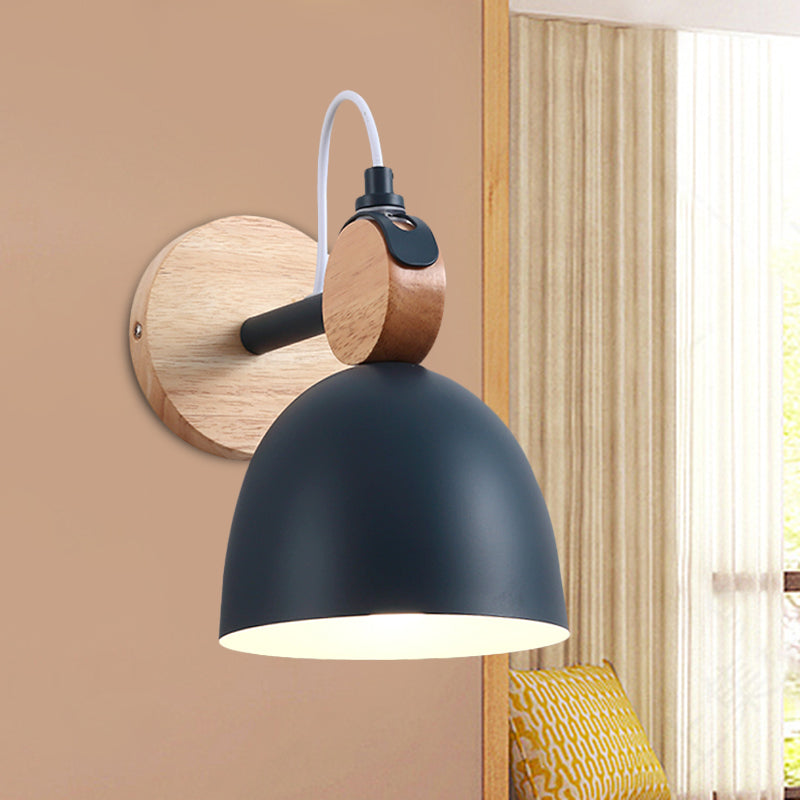 BowLift | Metal Bowl Shade Wall Light Lamp Children's Room Shop 1 Head Macaron Style Wall Light