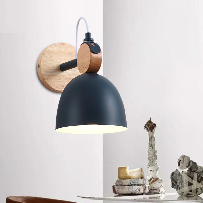 BowLift | Metal Bowl Shade Wall Light Lamp Children's Room Shop 1 Head Macaron Style Wall Light