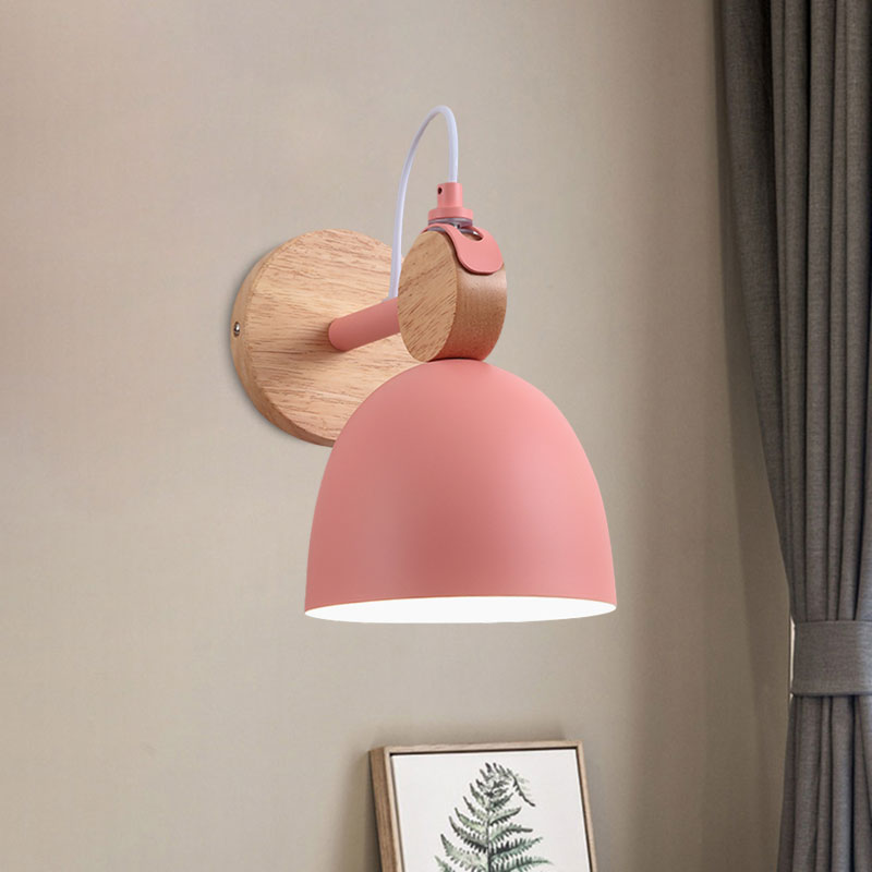 BowLift | Metal Bowl Shade Wall Light Lamp Children's Room Shop 1 Head Macaron Style Wall Light