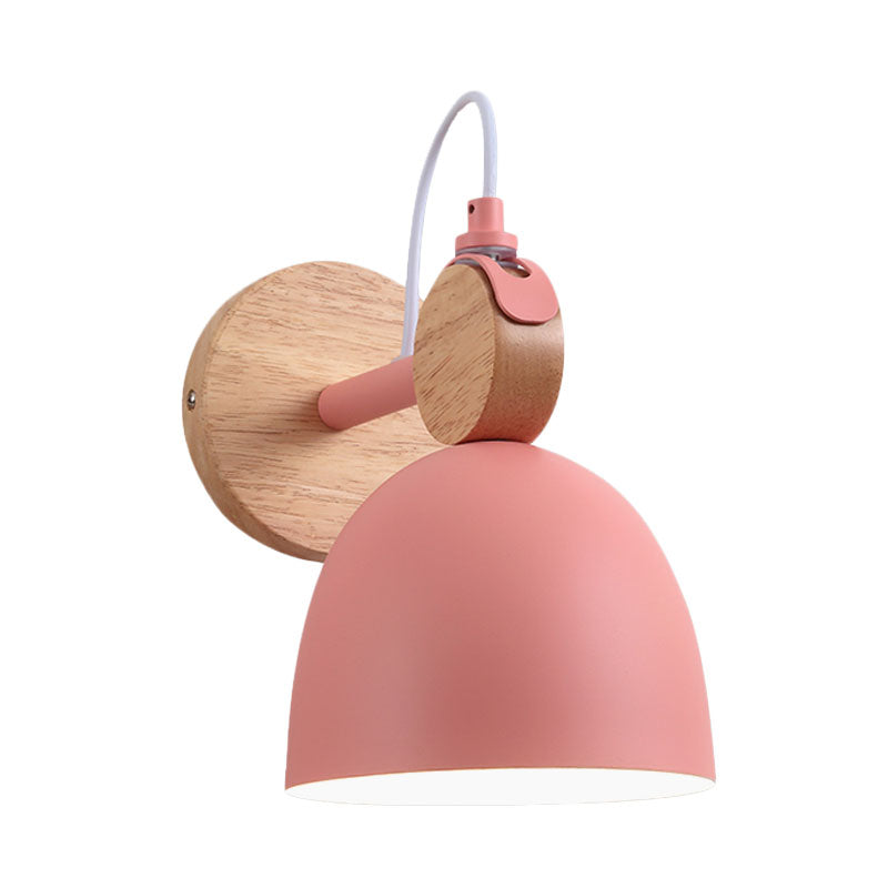 BowLift | Metal Bowl Shade Wall Light Lamp Children's Room Shop 1 Head Macaron Style Wall Light
