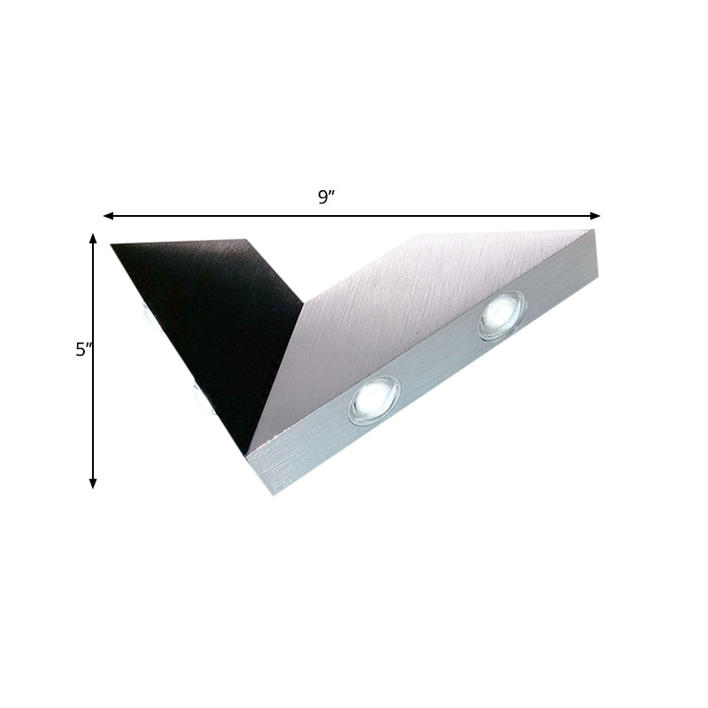 BowLift | Minimalist V neck metal wall lamp LED wall mounted light in RGB color light, black and silver