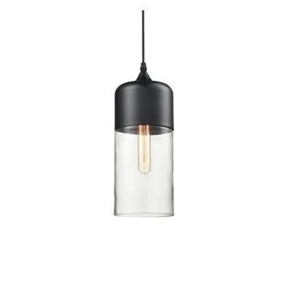 BowLift | Hand-Blown Glass & Wood Pendant Light Adjustable
