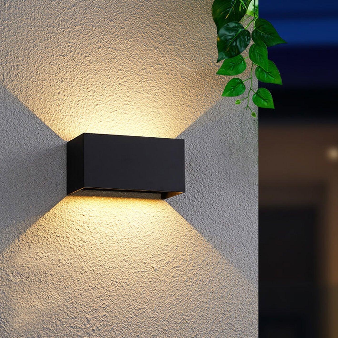 BowLift | Modern waterproof rectangular LED wall light for outdoor use with up and down lighting