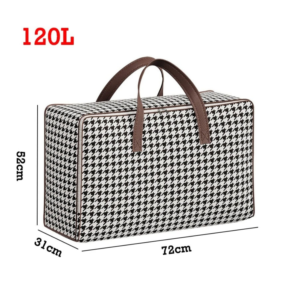 BowLift | Durable Large Capacity Houndstooth Storage Suitcase