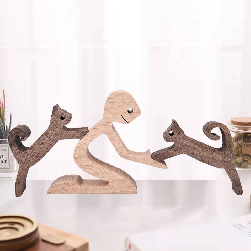 BowLift | Gift For Pet Lovers - Wood Sculpture Table Ornaments - The Love Between You And Your Fur-Friend