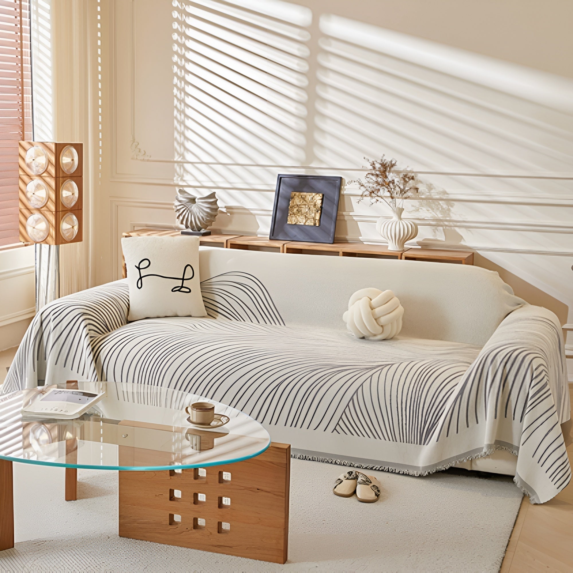 BowLift | Calista Wave Chenille Sofa Cover