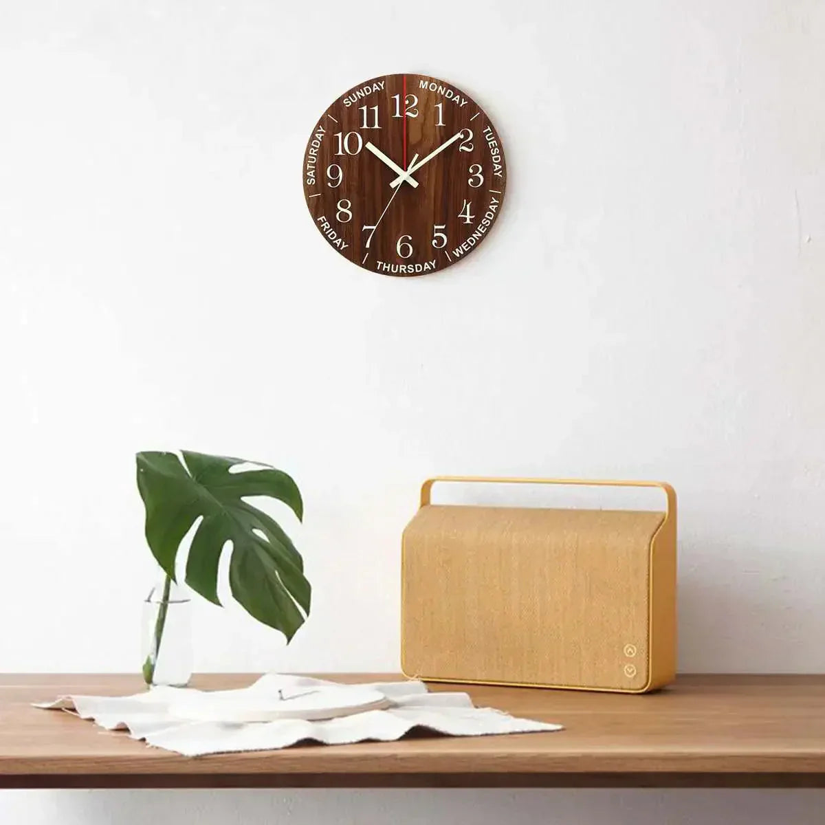 BowLift | Glowtic Illuminating Wall Clock | Wood Design | Silent | Night Light | Nordic Style | Gift Idea