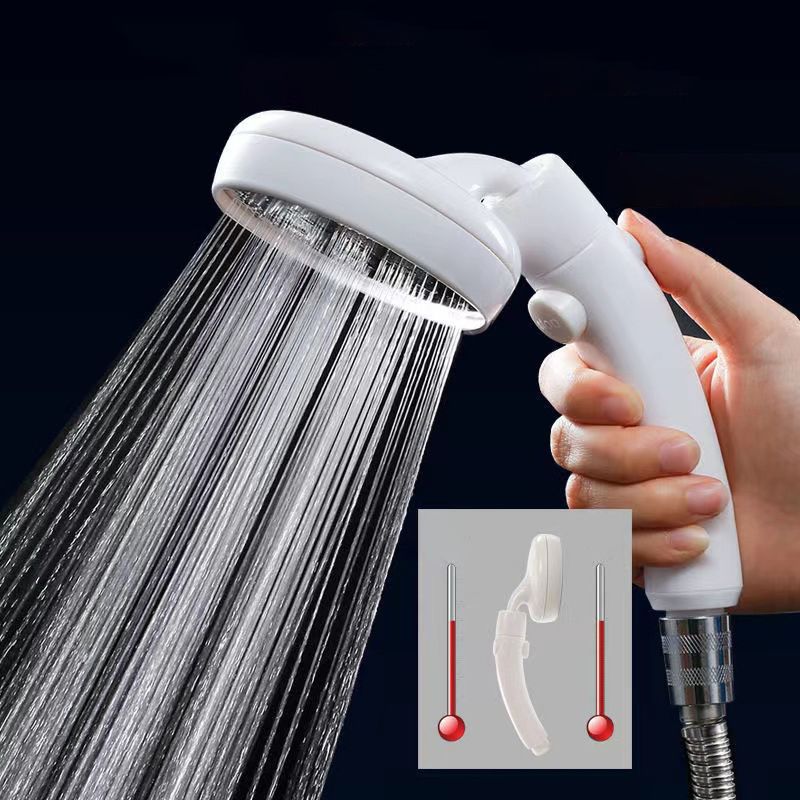 BowLift | Plastic Handheld Showerhead White Standard Spray Round Wall-mounted Swivel Showerhead